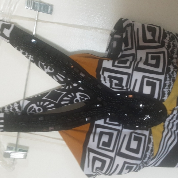 J.T.B. Beaded Criss Cross Back Tank Top Sz L - Picture 2 of 7